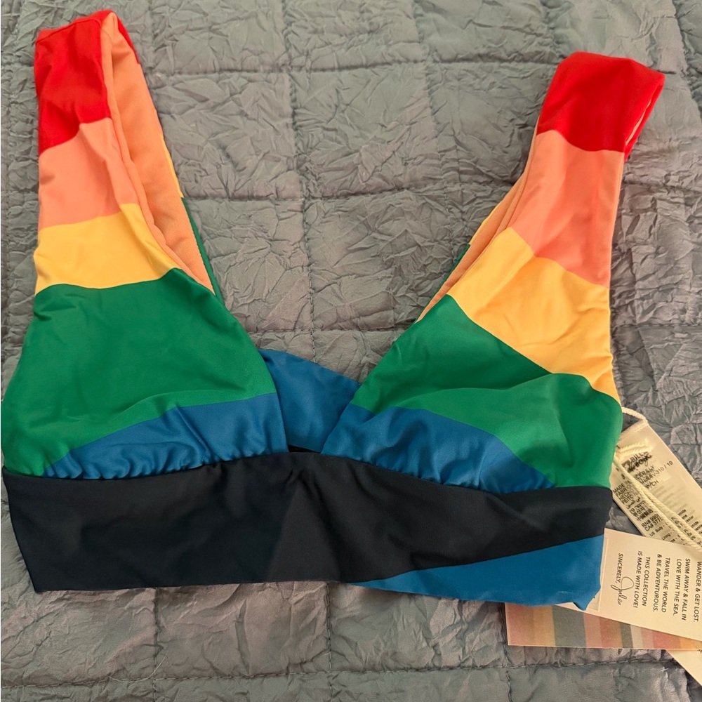 Billabong Rainbow Stripe Bikini Top & Bottom NWT Size Small and Medium - Picture 2 of 5